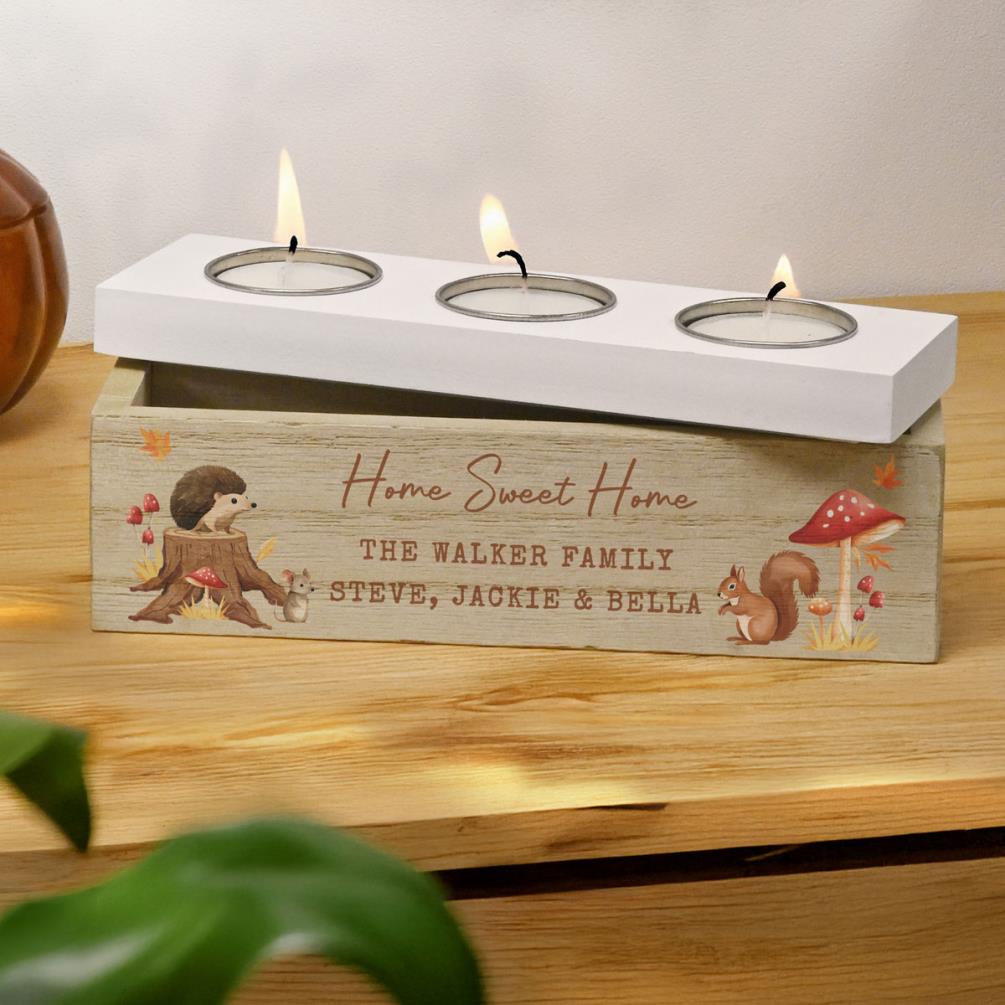 Personalised Autumn Triple Tea Light Box Extra Image 1